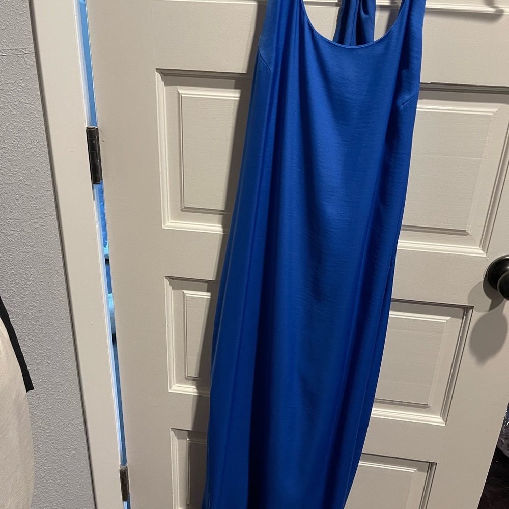 BCBG Blue silky dress